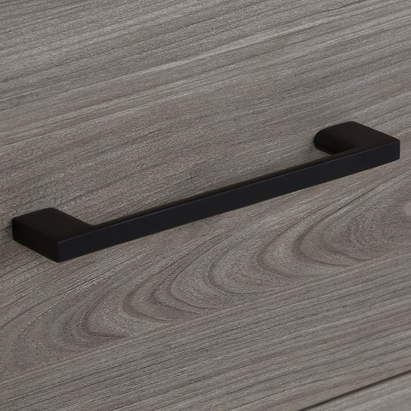 Foundstone™ Nyle 31.06'' Freestanding Single Bathroom Vanity with Solid Surface Vanity Top